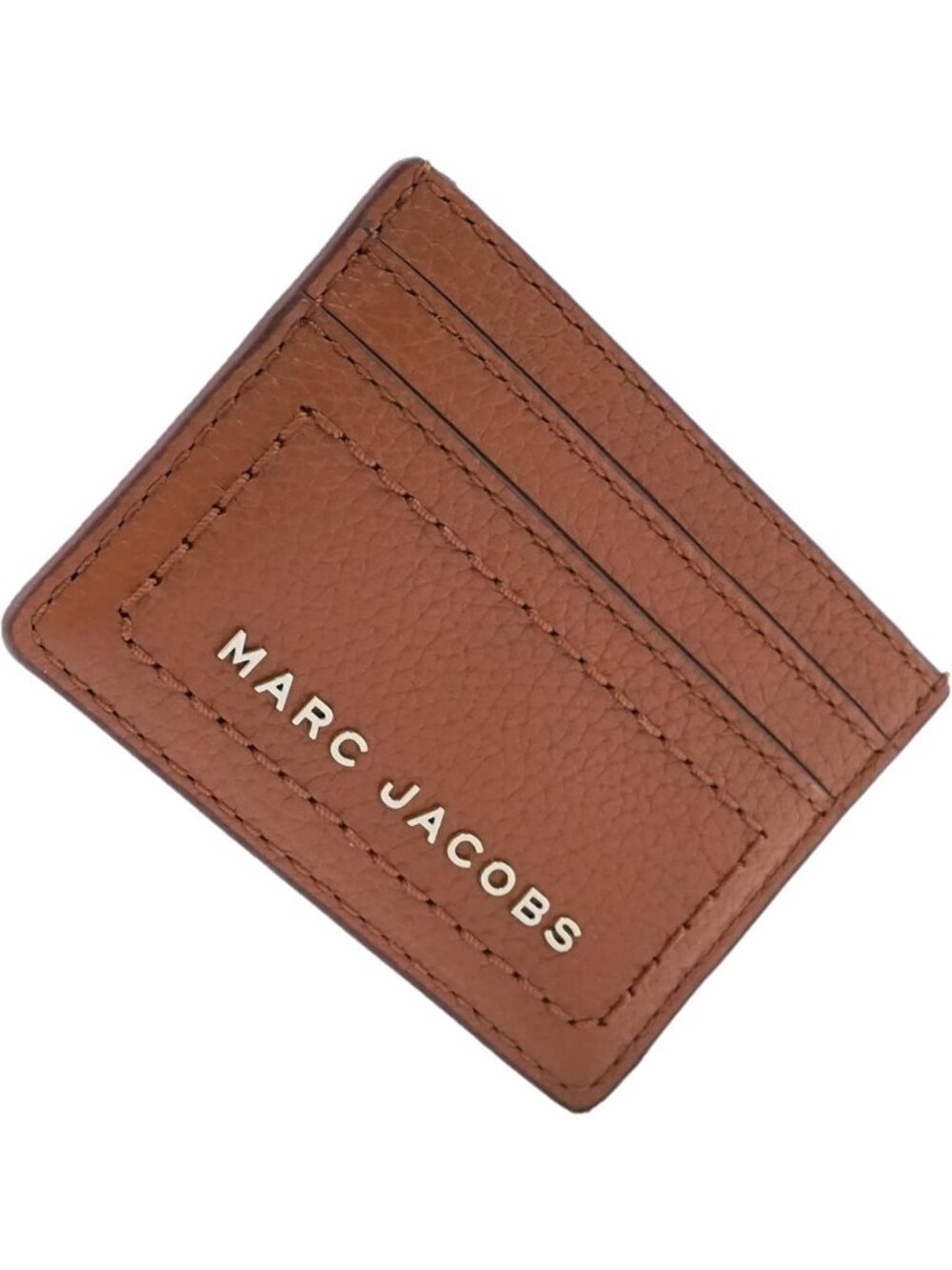 Stylish Smoked Almond Leather Card Case with Gold Hardware for Women - Daily Use